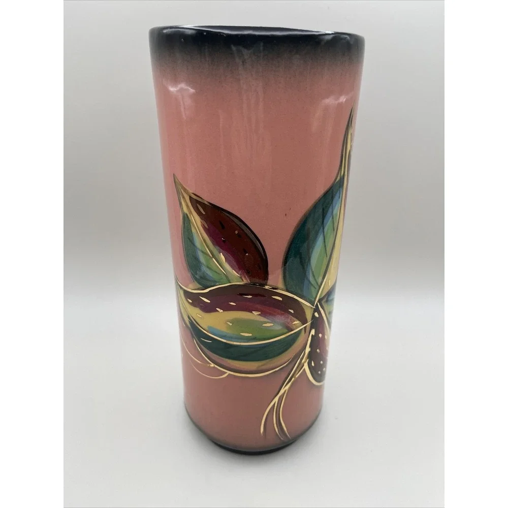 Vintage Midcentury Enchanto California Art Pottery Vase Leaves MCM 50s‎ 1950s
